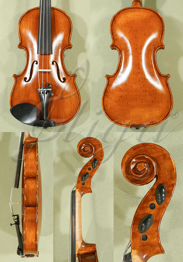 Antiqued 1/8 WORKSHOP GEMS 1 Birds Eye Maple One Piece Back Violin  * Code: C6969