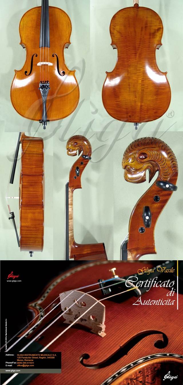 4/4 MAESTRO VASILE GLIGA Tyrolean Lion Scroll 'Tyrolean' Scroll Cello * Code: B6660