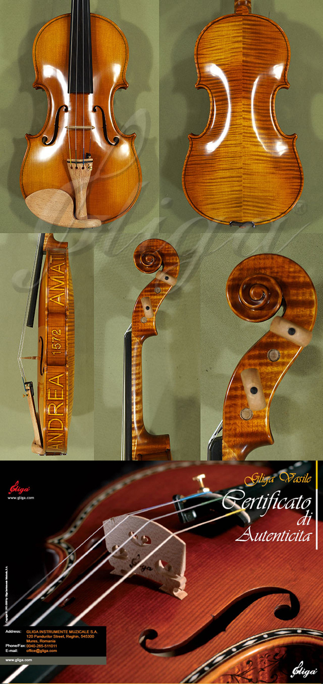 4/4 MAESTRO VASILE GLIGA Violin - Copy of Amati 1572 * Code: B8689