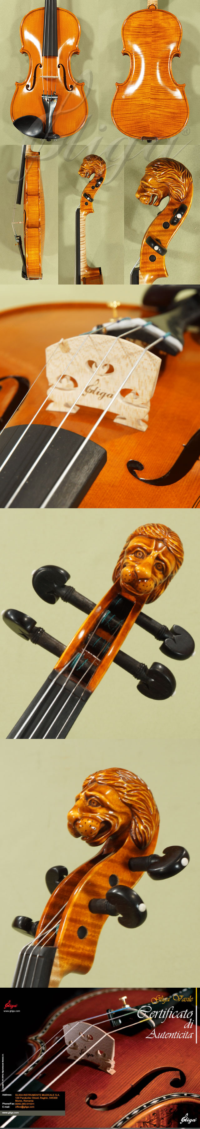 4/4 MAESTRO VASILE GLIGA Lion Scroll Violin * Code: C8310
