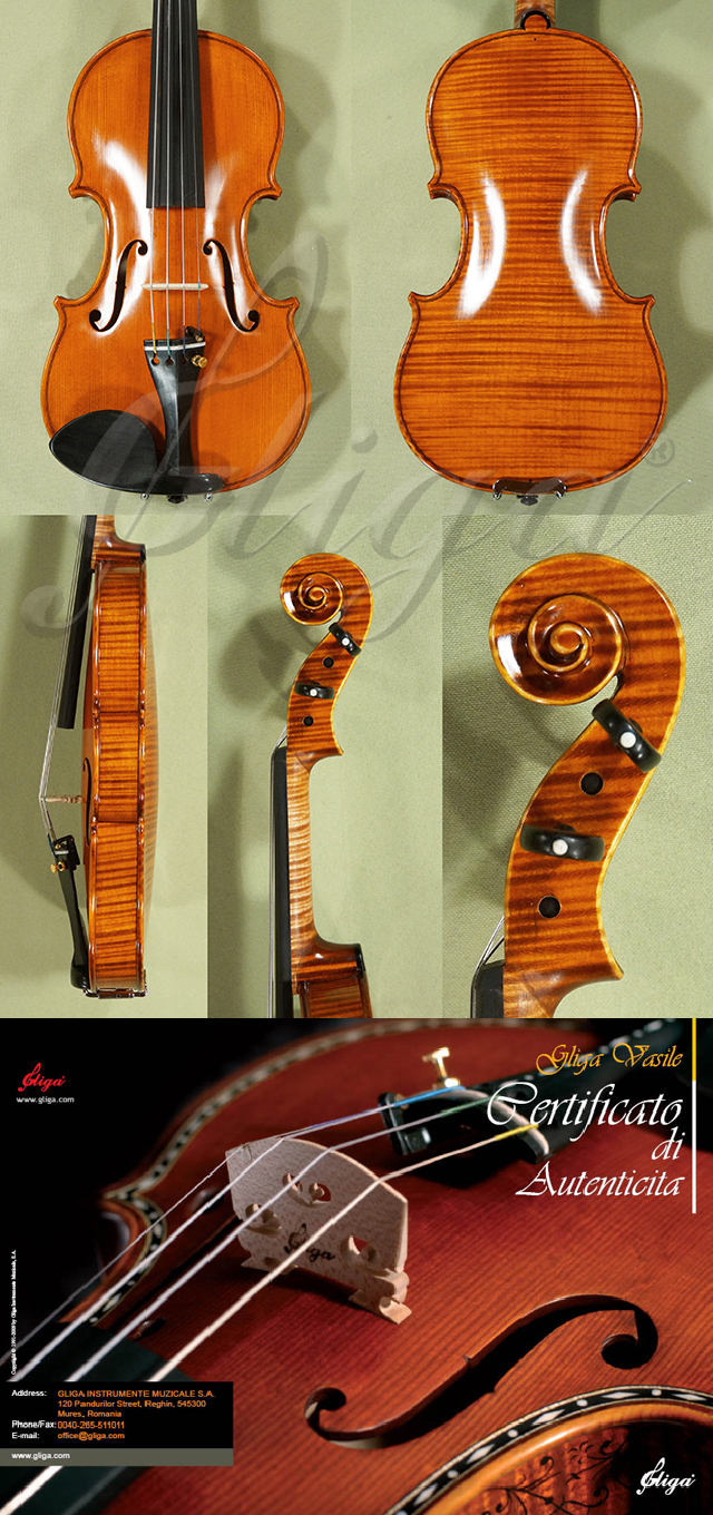1/4 MAESTRO VASILE GLIGA One Piece Back Violin  * Code: D0497