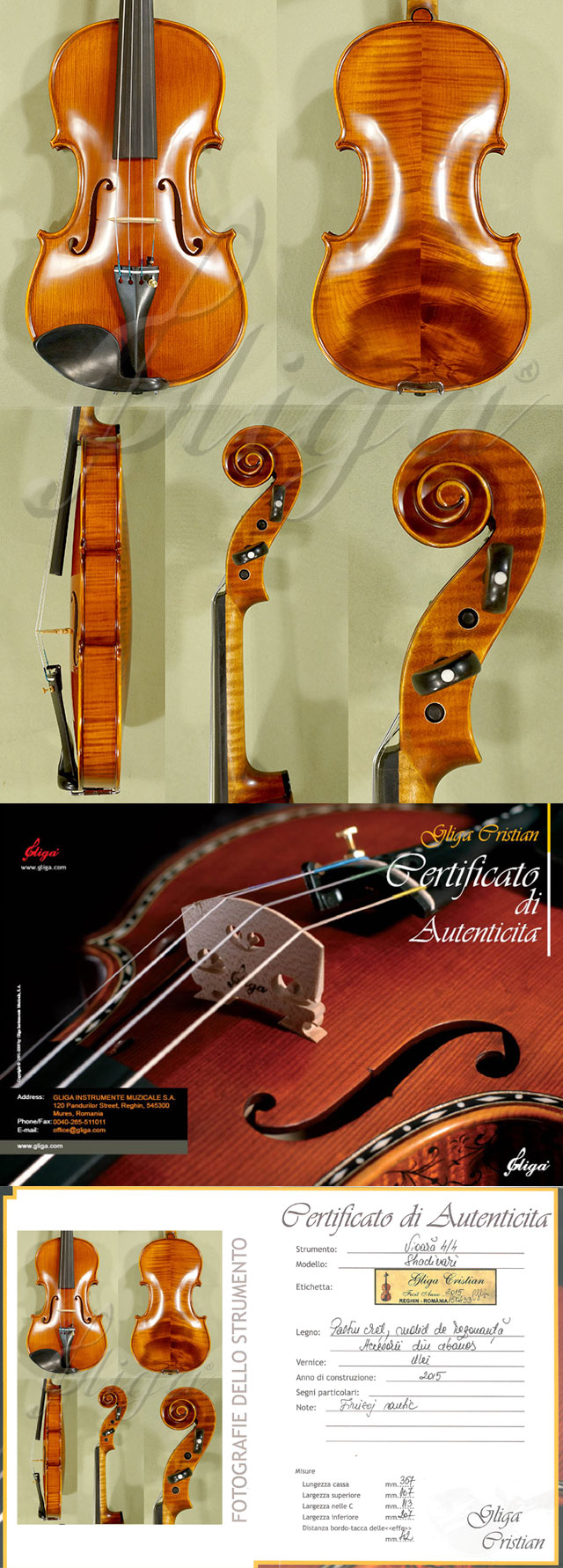Antiqued 4/4 MAESTRO GLIGA Violin * Code: C2957