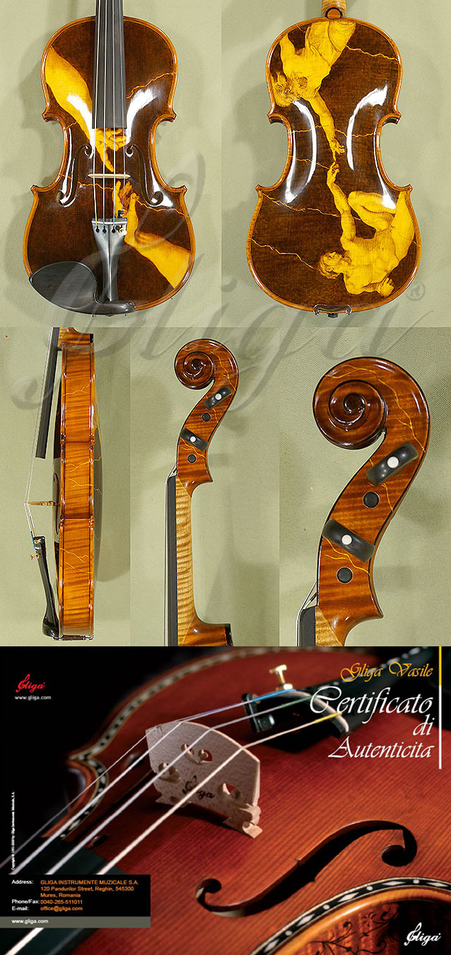 Shiny 4/4 MAESTRO VASILE GLIGA One Piece Back Violin * Code: C3048