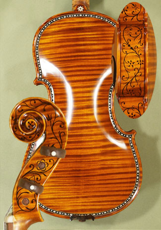 4/4 MAESTRO VASILE GLIGA Rare White Bone And Ebony Inlaid Purfling One Piece Back Violins Cipriani Potter 1683 * GC7280