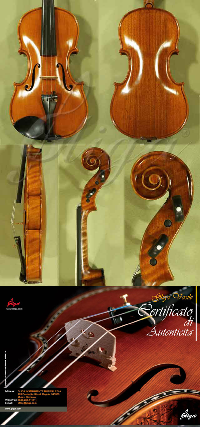 4/4 MAESTRO VASILE GLIGA Walnut One Piece Back Violin * Code: C5209