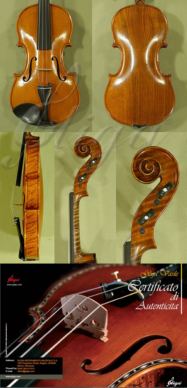 4/4 MAESTRO VASILE GLIGA Walnut One Piece Back Violin * Code: C5250