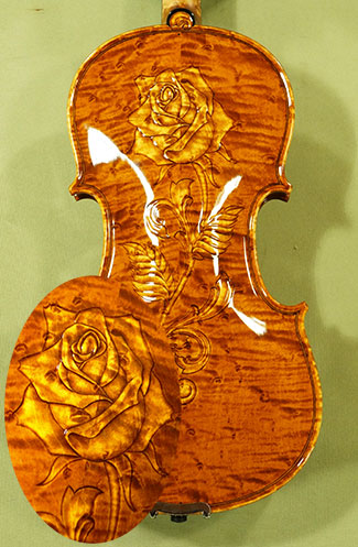 Shiny 4/4 MAESTRO VASILE GLIGA Birds Eye Maple Violins * GC7211