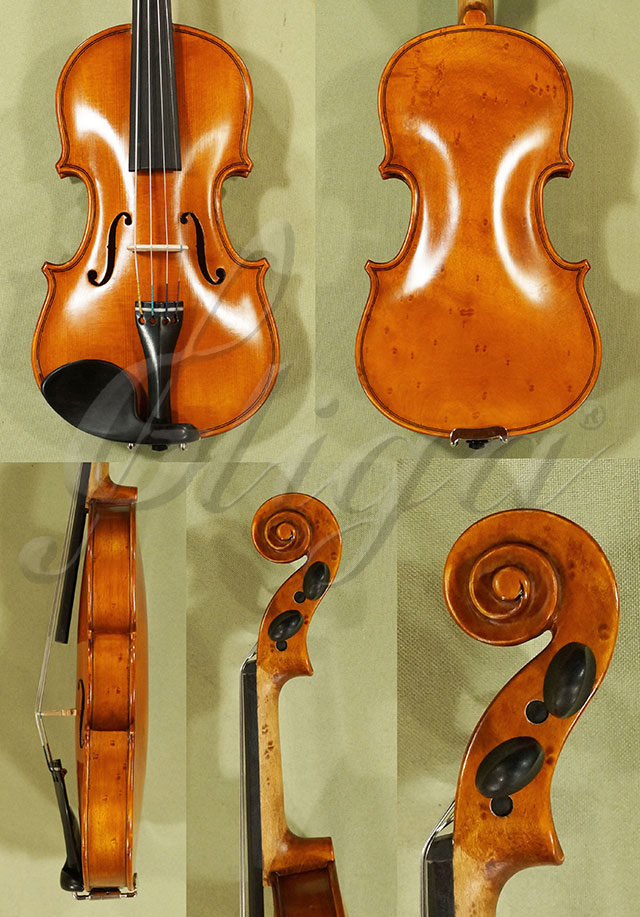 Antiqued 1/10 WORKSHOP GEMS 1 Birds Eye Maple One Piece Back Violin * Code: C6728