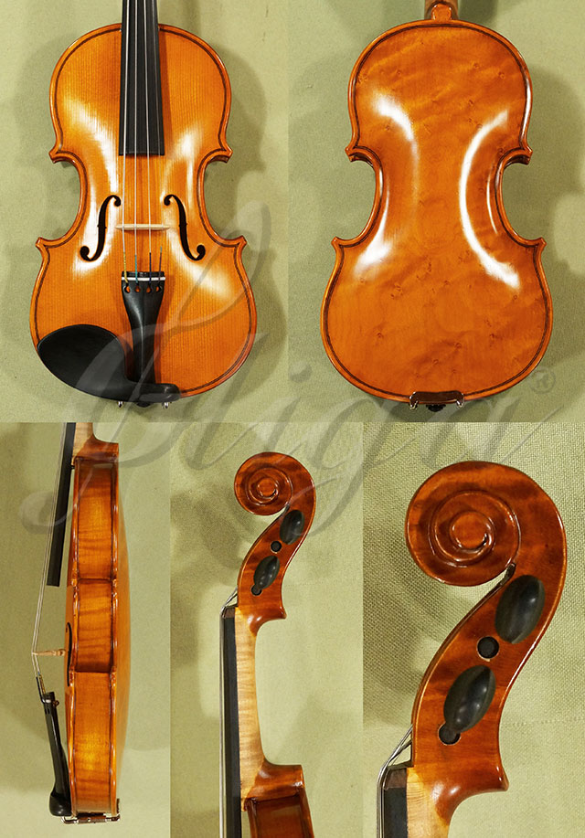 Antiqued 1/10 WORKSHOP GEMS 1 Birds Eye Maple One Piece Back Violin * Code: C6730