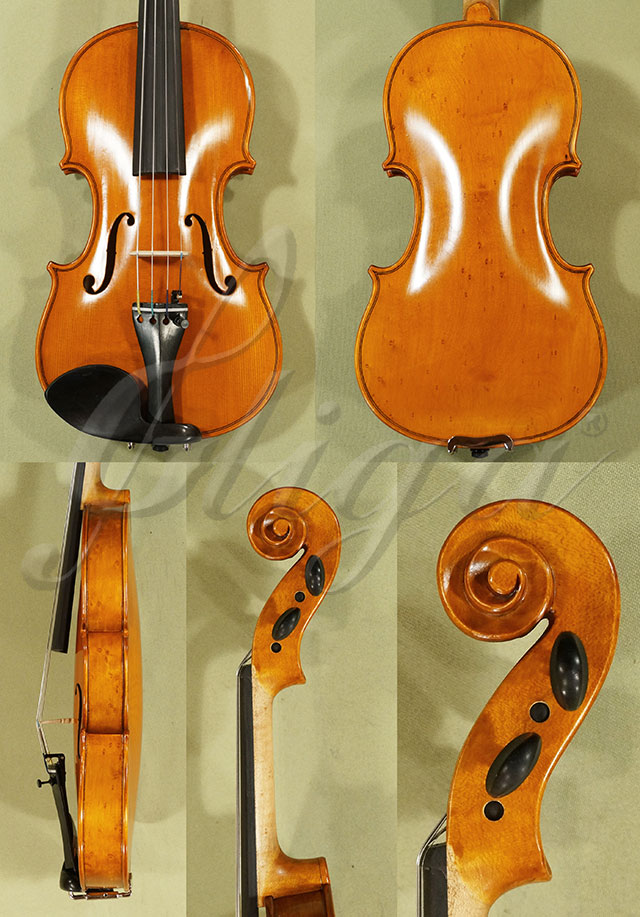 Antiqued 1/4 WORKSHOP GEMS 1 Birds Eye Maple One Piece Back Violin * Code: C6879