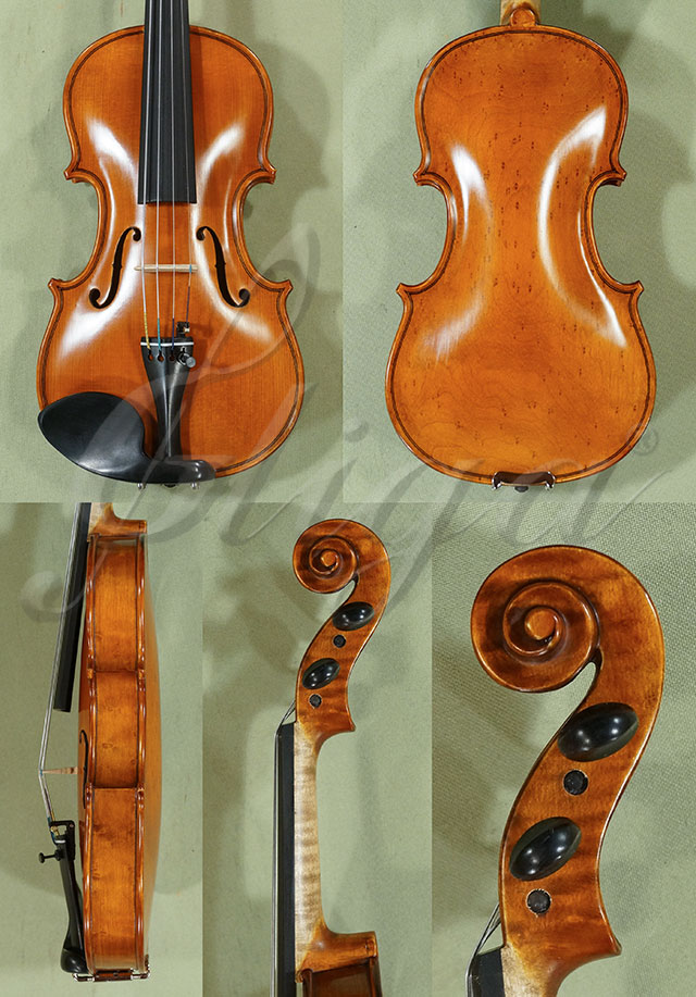 Antiqued 1/8 WORKSHOP GEMS 1 Birds Eye Maple One Piece Back Violin  * Code: C7110