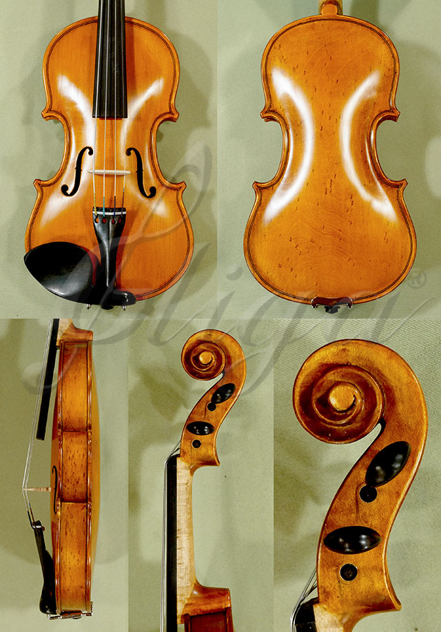 Antiqued 1/10 WORKSHOP GEMS 1 Birds Eye Maple One Piece Back Violin * Code: C7333