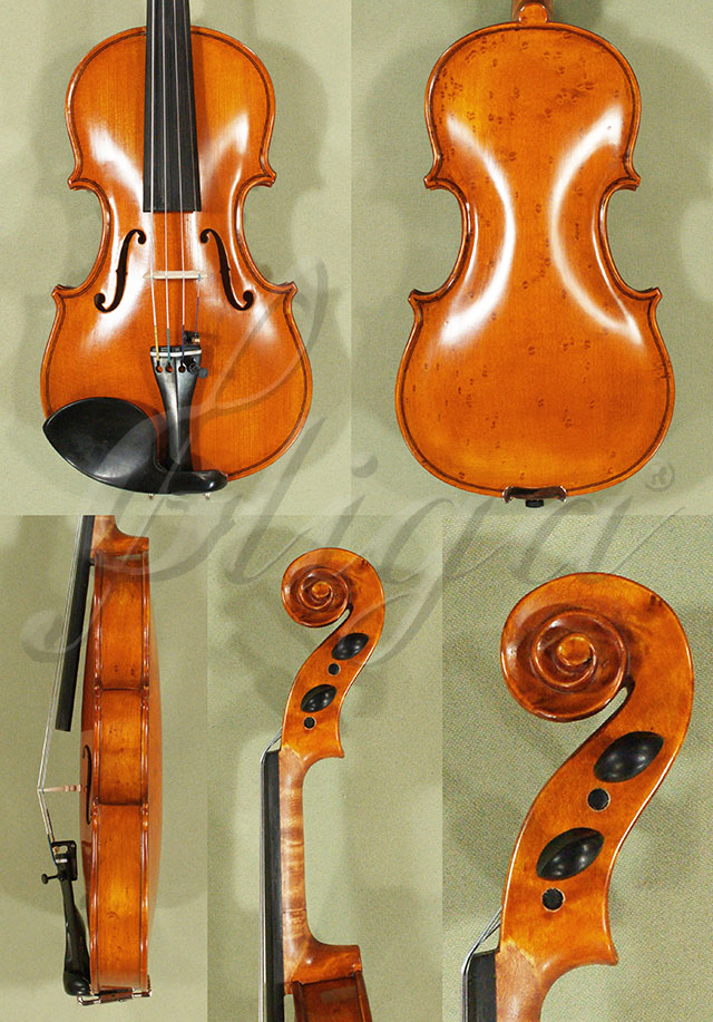 Antiqued 1/8 WORKSHOP GEMS 1 Birds Eye Maple Violin  * Code: C8062