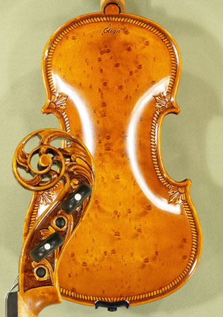 4/4 MAESTRO VASILE GLIGA Scroll Densely Birds Eye Maple One Piece Back Violins Guarneri * GC7798