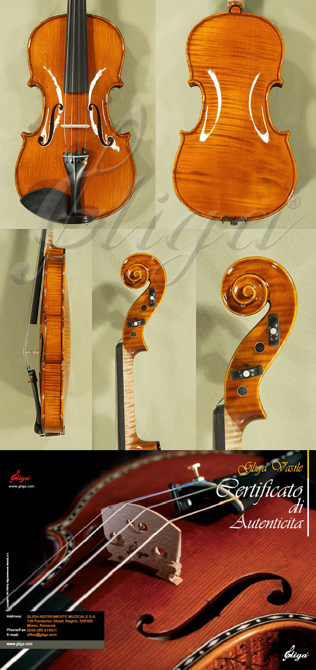 Shiny 4/4 MAESTRO VASILE GLIGA One Piece Back Violin  * Code: D0453