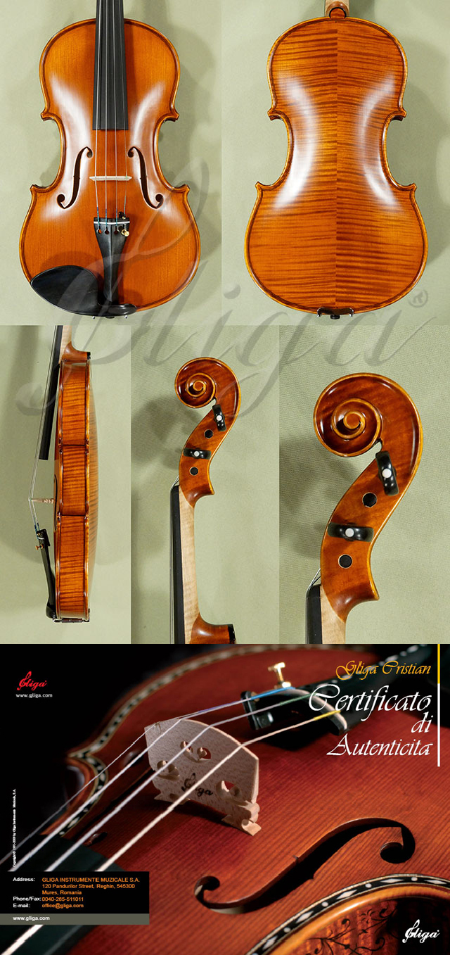 Antiqued 4/4 MAESTRO GLIGA Violin Guarneri  * Code: D0454