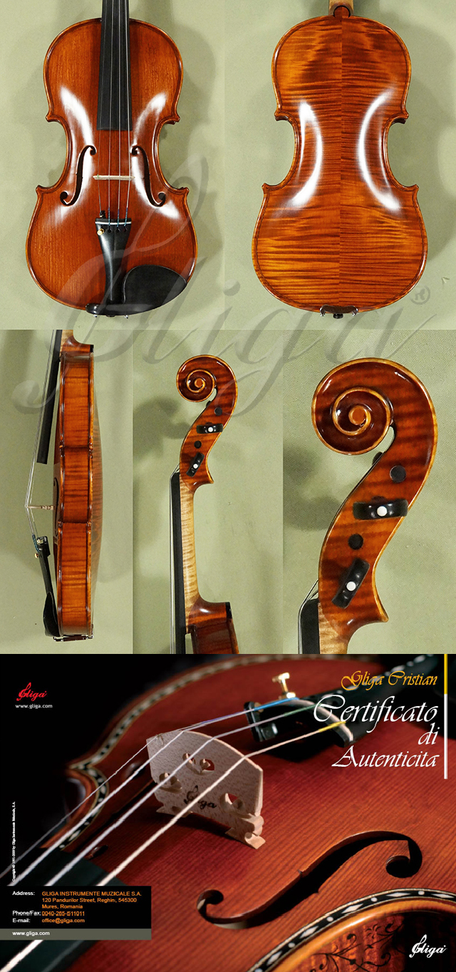 Antiqued 4/4 MAESTRO GLIGA Left Handed Violin * Code: D0750