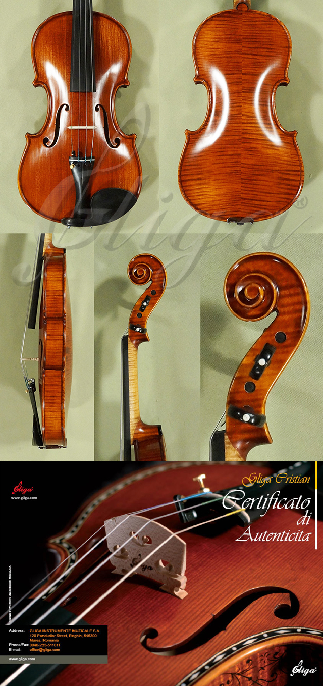 Antiqued 4/4 MAESTRO GLIGA Left Handed Violin * Code: D0751
