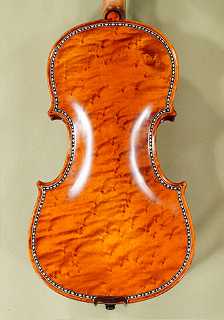 4/4 MAESTRO VASILE GLIGA Rare White Bone And Ebony Inlaid Purfling Birds Eye Maple One Piece Back Violins * GC5897