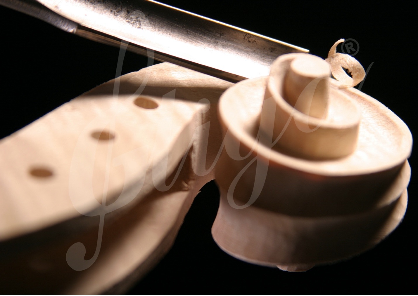 Talented Master Luthier Dr. Gliga Vasile Carving A Violin Scroll